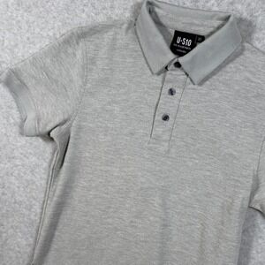 U-510 Mens XS Polo Shirt Heather Gray Short Sleeve Pique Knit Casual Golf Top
